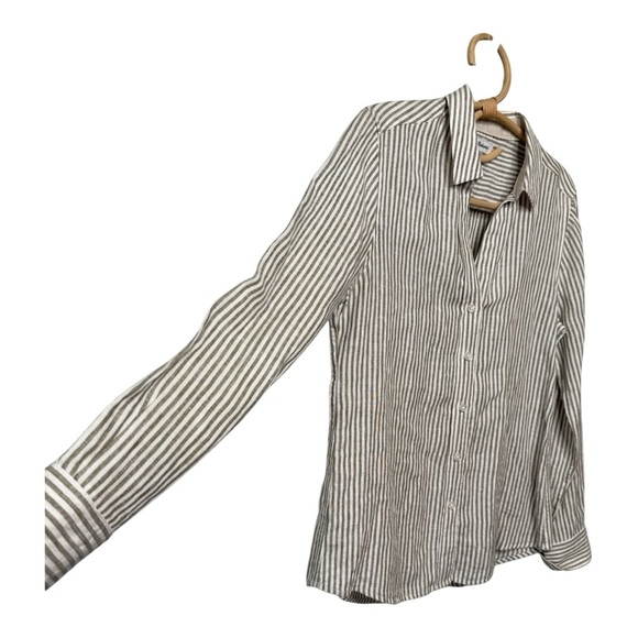 Tommy Bahama Yacht Me Knot Linen Blend Tea Leaf Olive White Button Down  SZ XS - Picture 6 of 13